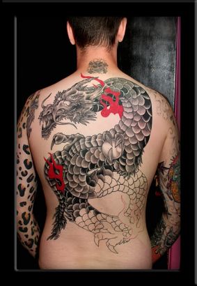 Man With Japanese Dragon Tats